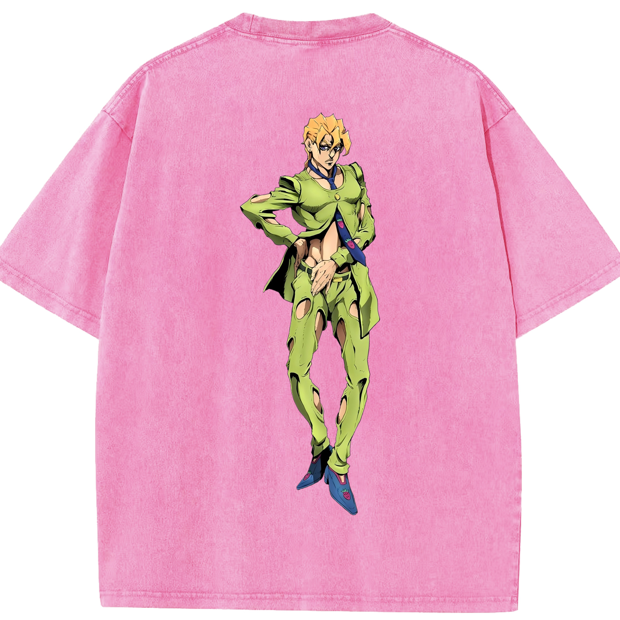 （画像用） ジョジョの奇妙な冒険 パンナコッタ?フー JoJo's Bizarre Adventure Pannacotta Fugo 綿100% ヴィンテージ風 半袖Tシャツ（背面プリント）